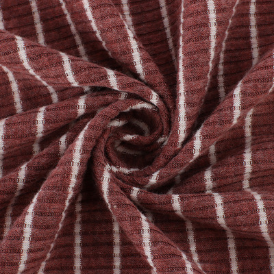 贵创纺织-针织条子21s条纹坑条绒布 棉涤拉架条纹绒布 230g 秋裤打底