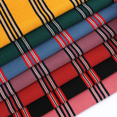 贵创纺织-针织条子21s仿麻棉麻条纹汗布 全棉单面条纹布 夏季针织t恤