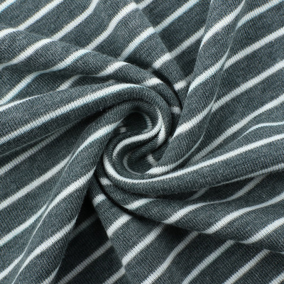 贵创纺织-针织条子32支1x1罗纹布 双面cvc羊毛绒布 针织刷毛条纹面料